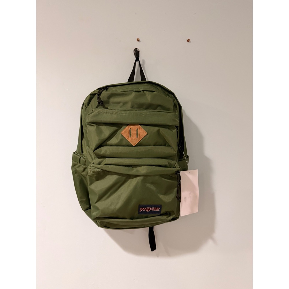 JanSport Double Break Backpack Cargo Green JS0A3P6SKM1 27L School Bag New